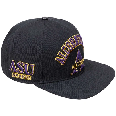 Pro Standard Black Alcorn State Braves Arch Over Logo Evergreen Snapback Hat