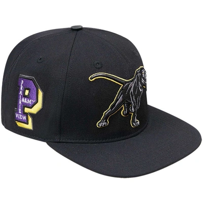 Pro Standard Men's  Black Prairie View A&m Panthers Arch Over Logo Evergreen Snapback Hat