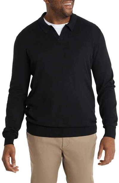 Johnny Bigg Johnny Collar Sweater Polo In Black