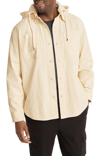 Johnny Bigg Riley Corduroy Hooded Shacket In Cream