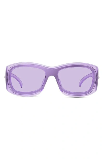 Givenchy Oval Sunglasses In Shiny Violet / Violet