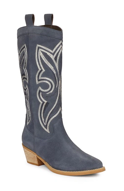 Saint G Martina Pointed Toe Western Boot In Blue