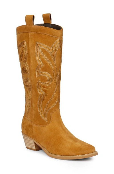 Saint G Martina Pointed Toe Western Boot In Tan