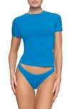 Skims Stretch Cotton T-shirt In Mykonos