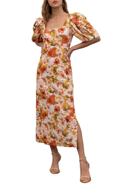 Moon River Off-Shoulder Puff Sleeves Mini Dress - Pink main image 0