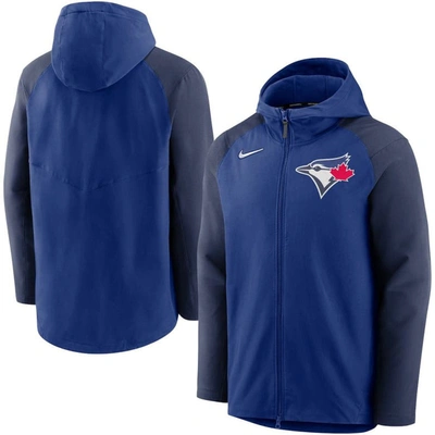 Nike Men's  Royal, Navy Toronto Blue Jays Authentic Collection Performance Raglan Full-zip Hoodie In Royal,navy