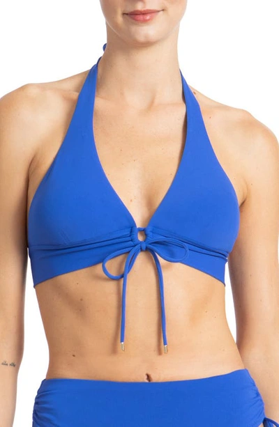 Robin Piccone Aubrey Halter Top In French Blue