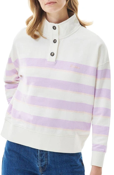 Barbour Snapdragon Stripe Cotton Sweatshirt In Multi Stripe