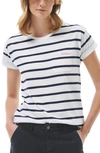 Barbour Stripe Cotton Top In White/ Navy