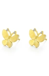 Lafonn Simulated Diamond Butterfly Earrings In Gold/ White