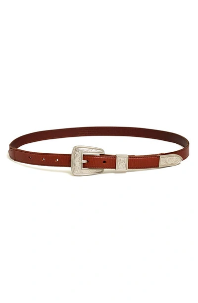 Madewell Leather Western Belt In Cherrywood