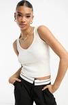 Asos Design Rib Tank In Cream