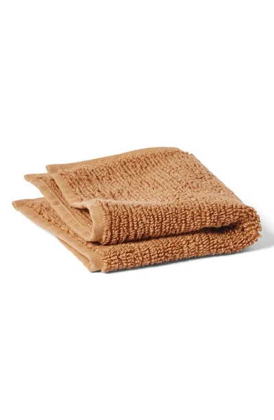 Coyuchi Temescal Organic Cotton Ribbed Bath Essentials In Terra