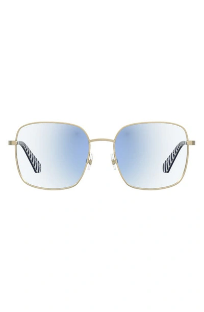 Kate Spade Salome 52mm Square Blue Light Blocking Reading Glasses In J500/ 0 Gold/ Demo Lens