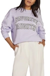 Favorite Daughter Collegiate Cotton Graphic Sweatshirt In Lavender