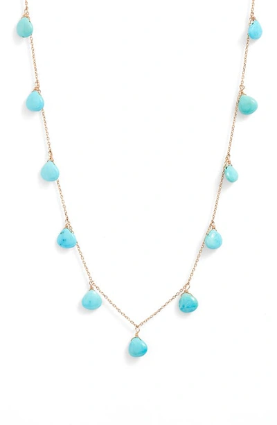 Anzie Briolette Stone Charm Necklace In Gold