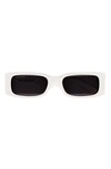 Balenciaga 56mm Rectangular Sunglasses In White