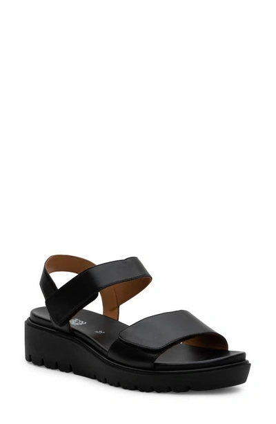 Ara Bellvue Ii Strappy Sandal In Black Nappa Leather