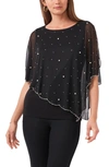 Chaus Embellished Asymmetric Overlay Top In Black 001