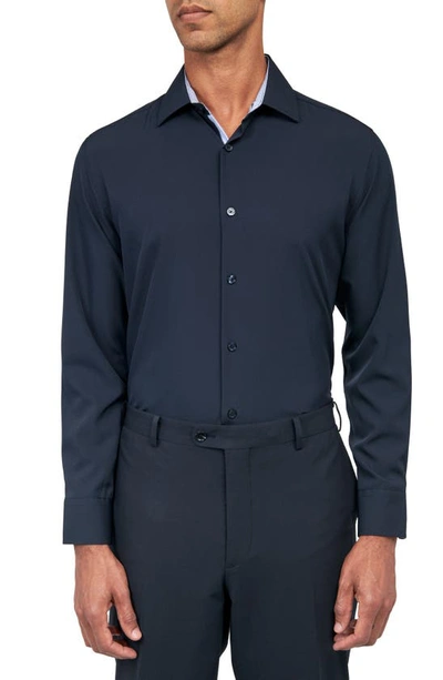 Wrk Slim Fit Stretch Performance Dress Shirt In Navy