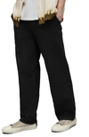 Allsaints Hanbury Cotton & Linen Drawstring Trousers In Jet Black