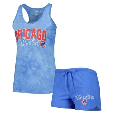 Concepts Sport Women's  Royal Chicago Cubs Billboard Racerback Tank Top And Shorts Sleep Set