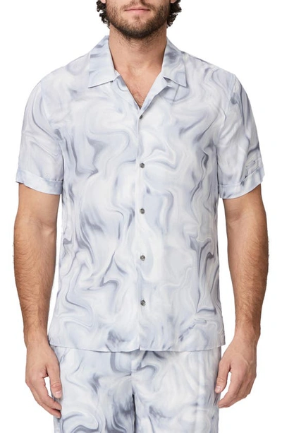 Paige Landon Print Short Sleeve Button-up Shirt In Ocean Wave Multi