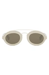 Fendi Around Round Sunglasses In Ivory / Brown