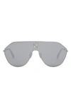 Fendi Match Geometric Sunglasses In Shiny Dark Ruthenium / Smoke