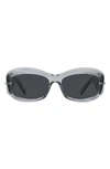 Givenchy 56mm Square Sunglasses In Gray/gray Solid