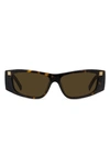 Givenchy Gv Day 56mm Rectangular Sunglasses In Dark Havana / Roviex
