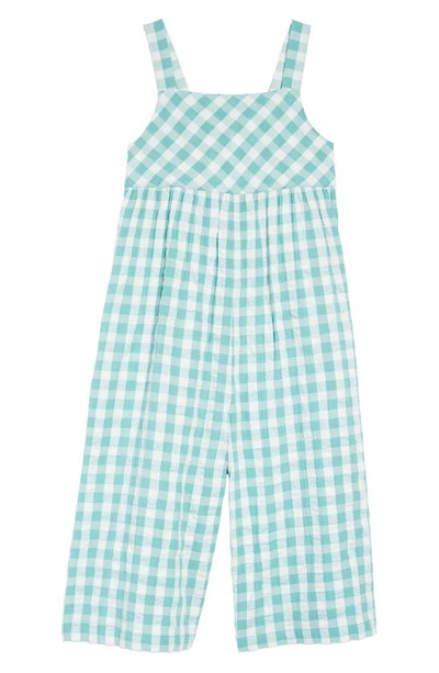 Nordstrom Kids' Matching Family Moments Cotton Blend Gingham Romper In Green Wasabi Gingham