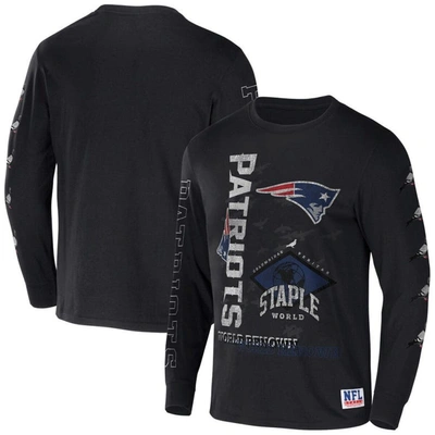 Staple Nfl X  Black New England Patriots World Renowned Long Sleeve T-shirt