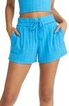 Bp. Cozy Wide Rib Drawstring Shorts In Blue Blithe