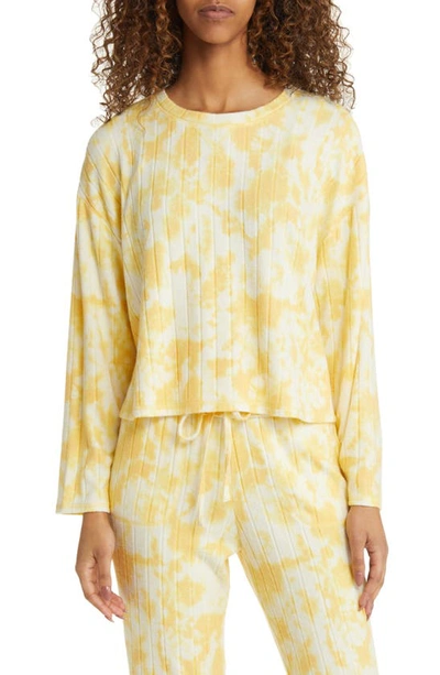 Bp. Cozy Rib Oversize Pajama Top In Yellow Iris Easy Wash