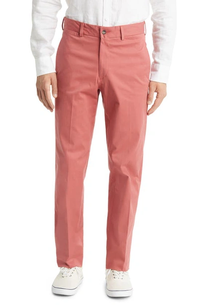 Berle Charleston Khakis Pleated Chino Pants In Charleston Brick