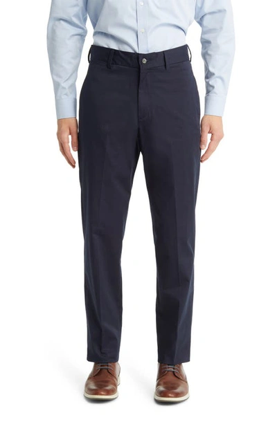 Berle Charleston Khaki Cotton Stretch Twill Chino Pants In Navy