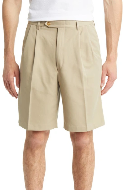 Berle Pleated Shorts In Tan