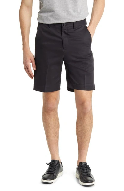 Berle Microfiber Flat Front Shorts In Black