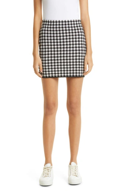 Atm Anthony Thomas Melillo Gingham Jacquard Minskirt In Black/ White