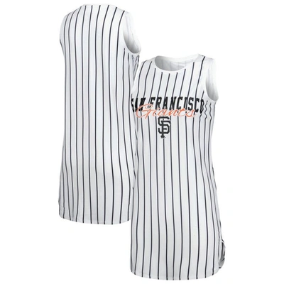 Concepts Sport White San Francisco Giants Reel Pinstripe Knit Sleeveless Nightshirt