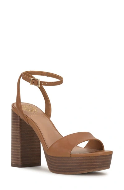 Vince Camuto Pendry Ankle Strap Platform Sandal In Golden Walnu Brnlea