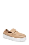 Silent D Bravo Platform Penny Loafer Sneaker In Tan Leather