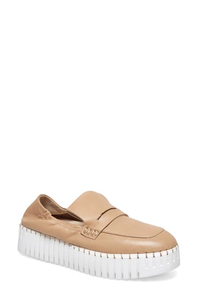 Silent D Bravo Platform Penny Loafer Sneaker In Tan Leather