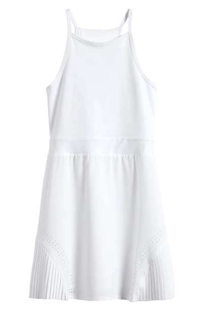 Zella Girl Kids' Pleated Trapeze Dress In White