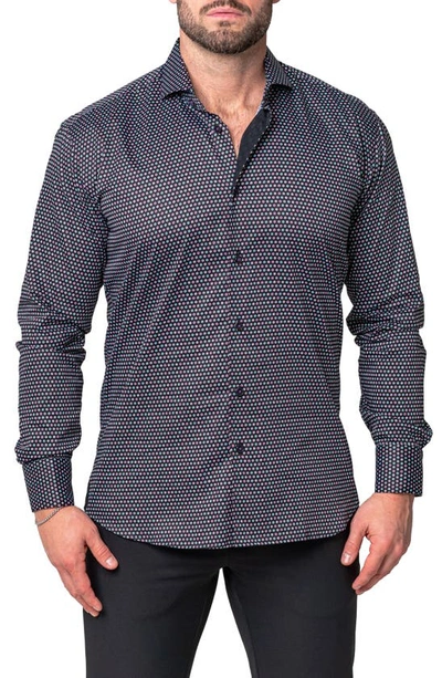 Maceoo Einstein Lolli Black Stretch Button-up Shirt In Black