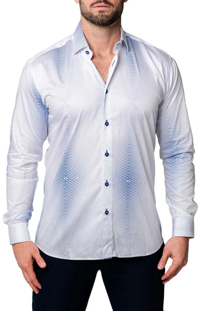 Maceoo Fibonacci Vivid Contemporary Fit Button-up Shirt In White