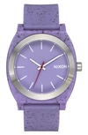 Nixon Time Teller Opp Silicone Strap Watch, 39.5mm In Lavender Speckle