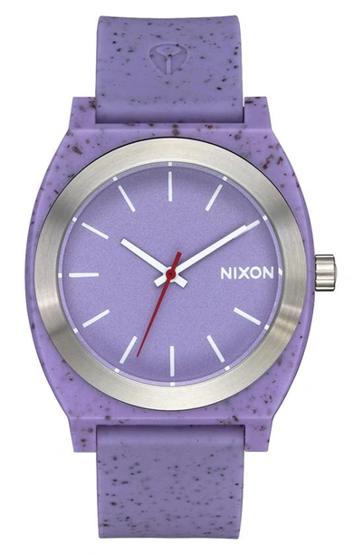 Nixon Time Teller Opp Silicone Strap Watch, 39.5mm In Lavender Speckle