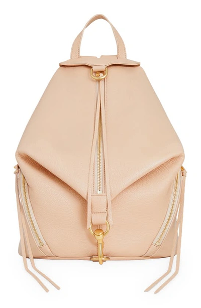 Rebecca Minkoff Julian Faux-leather Zip Backpack In Beige